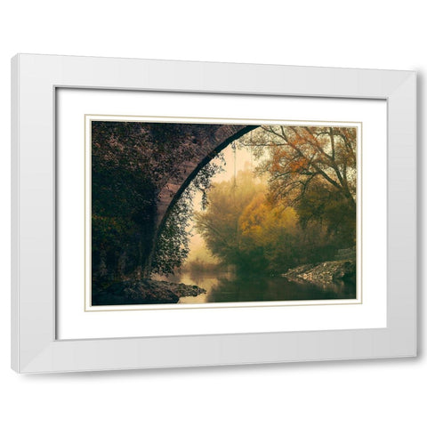 Mystic River White Modern Wood Framed Art Print with Double Matting by Artemiadi, Dora