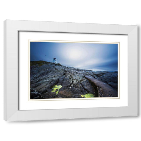 Solitude White Modern Wood Framed Art Print with Double Matting by Artemiadi, Dora