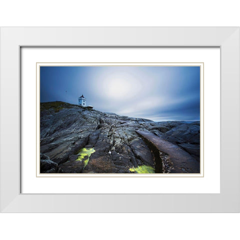 Solitude White Modern Wood Framed Art Print with Double Matting by Artemiadi, Dora
