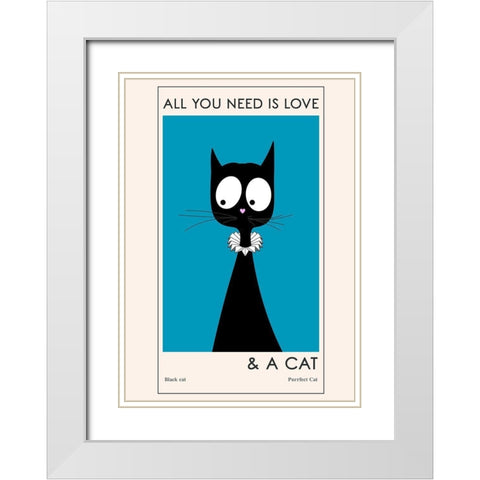 All You Need Is Love White Modern Wood Framed Art Print with Double Matting by Ayse