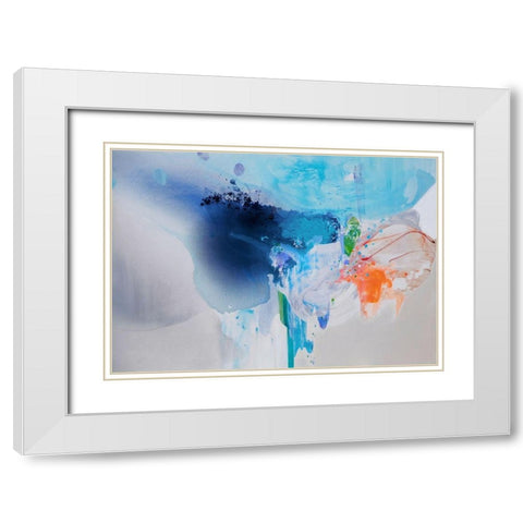 Chasing Corals White Modern Wood Framed Art Print with Double Matting by Alattar, Lina