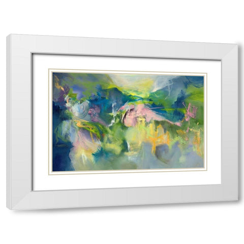 Roadside Table White Modern Wood Framed Art Print with Double Matting by Arana, Emilia