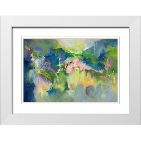 Roadside Table White Modern Wood Framed Art Print with Double Matting by Arana, Emilia