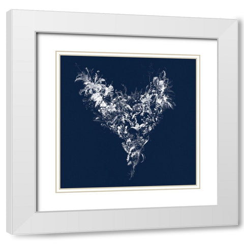 Heart Silhouette White Modern Wood Framed Art Print with Double Matting by Albers, Teis