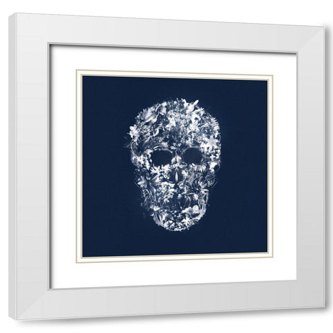 Skull Silhouette White Modern Wood Framed Art Print with Double Matting by Albers, Teis