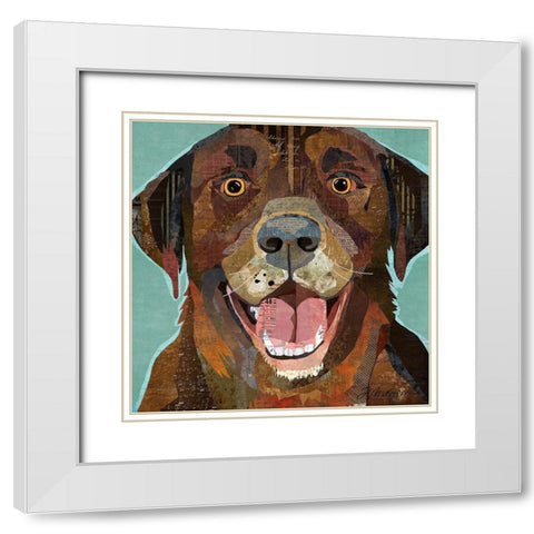 Chocolate Lab White Modern Wood Framed Art Print with Double Matting by Anderson, Traci