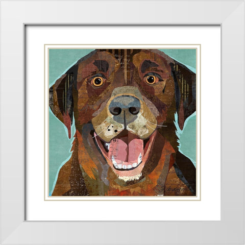 Chocolate Lab White Modern Wood Framed Art Print with Double Matting by Anderson, Traci