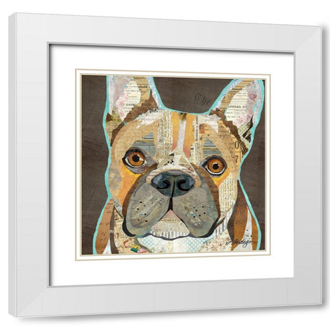French Bulldog White Modern Wood Framed Art Print with Double Matting by Anderson, Traci