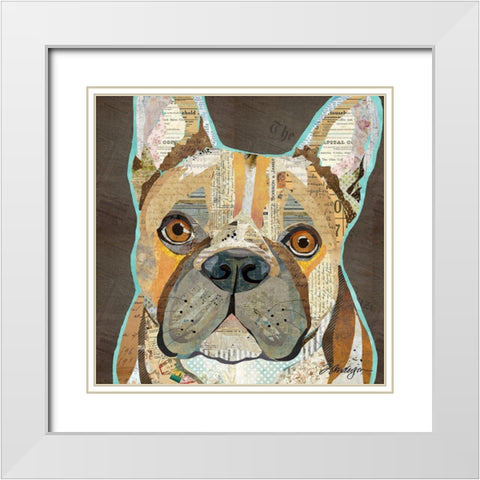 French Bulldog White Modern Wood Framed Art Print with Double Matting by Anderson, Traci