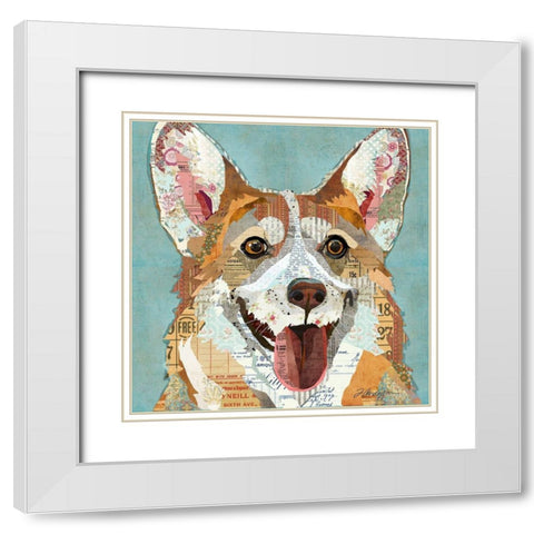 Corgi White Modern Wood Framed Art Print with Double Matting by Anderson, Traci