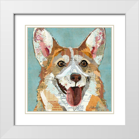 Corgi White Modern Wood Framed Art Print with Double Matting by Anderson, Traci