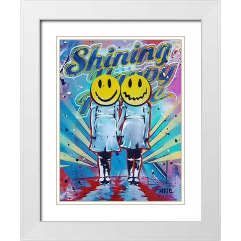 Shining Happy People White Modern Wood Framed Art Print with Double Matting by AbcArtAttack