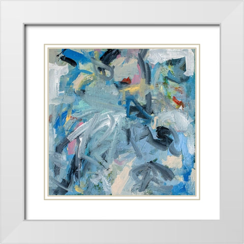 Berliner Blau White Modern Wood Framed Art Print with Double Matting by Apperlo, Mila