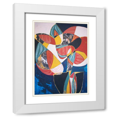 Floral White Modern Wood Framed Art Print with Double Matting by Avila, Gabriela