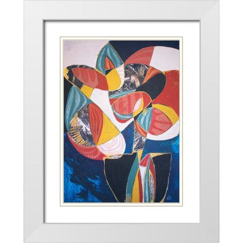 Floral White Modern Wood Framed Art Print with Double Matting by Avila, Gabriela