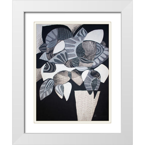 Gray Areas 1 White Modern Wood Framed Art Print with Double Matting by Avila, Gabriela
