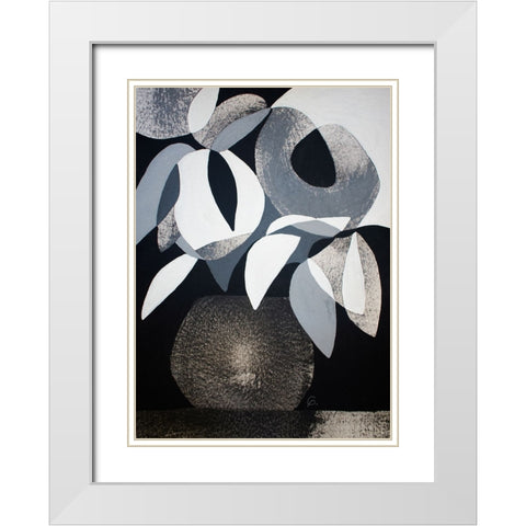 Gray Areas 2 White Modern Wood Framed Art Print with Double Matting by Avila, Gabriela