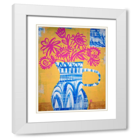 Talavera Vase 1 White Modern Wood Framed Art Print with Double Matting by Avila, Gabriela