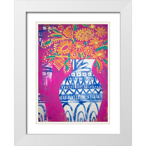 Talavera Vase 2 White Modern Wood Framed Art Print with Double Matting by Avila, Gabriela