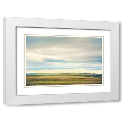 Farmland Plains White Modern Wood Framed Art Print with Double Matting by Annie Bailey Art