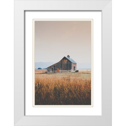 Hand Raised White Modern Wood Framed Art Print with Double Matting by Annie Bailey Art