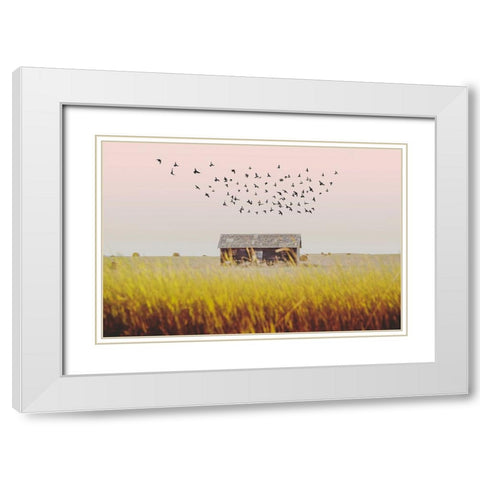 Harvest Barn White Modern Wood Framed Art Print with Double Matting by Annie Bailey Art