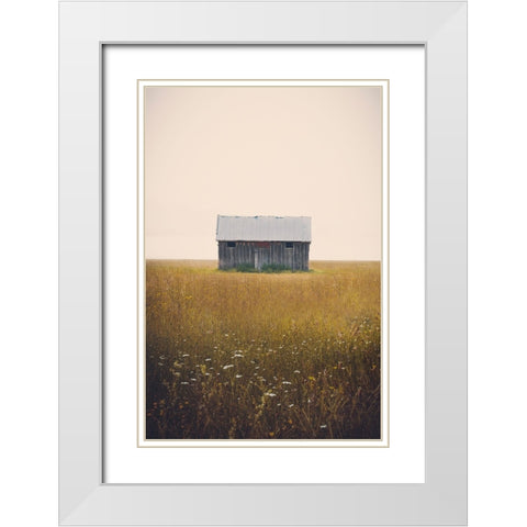 Music For Silence White Modern Wood Framed Art Print with Double Matting by Annie Bailey Art