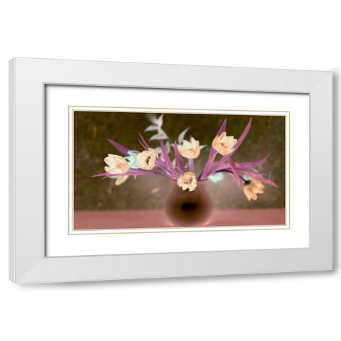 Floral Color - 19 White Modern Wood Framed Art Print with Double Matting by Blaustein, Alan
