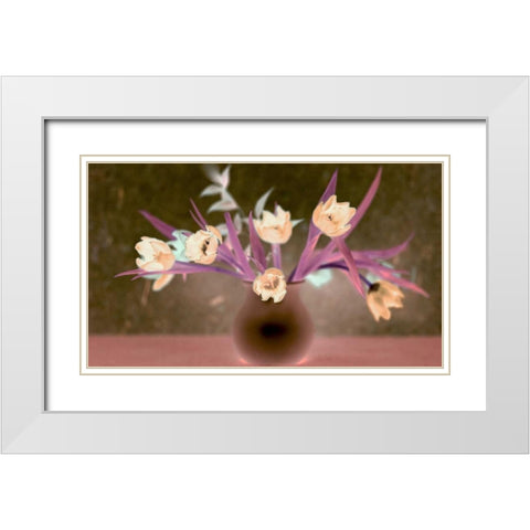Floral Color - 19 White Modern Wood Framed Art Print with Double Matting by Blaustein, Alan
