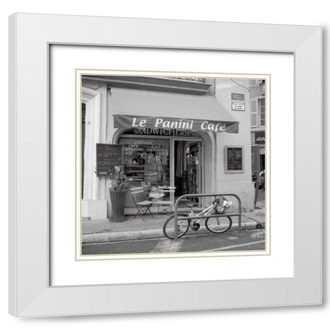 le Panini Cafe White Modern Wood Framed Art Print with Double Matting by Blaustein, Alan