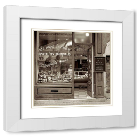 Marketplace - 1 White Modern Wood Framed Art Print with Double Matting by Blaustein, Alan