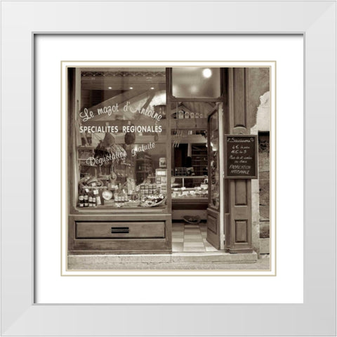 Marketplace - 1 White Modern Wood Framed Art Print with Double Matting by Blaustein, Alan