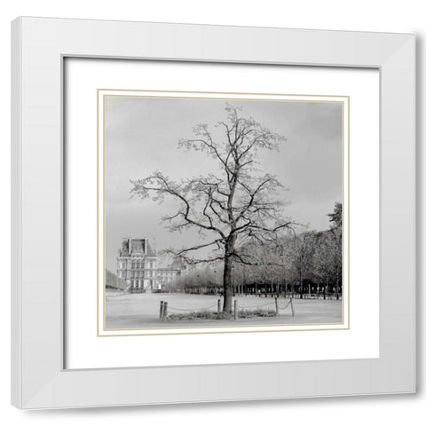 Paris - 22 White Modern Wood Framed Art Print with Double Matting by Blaustein, Alan