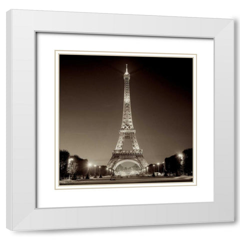 Tour Eiffel - 1 White Modern Wood Framed Art Print with Double Matting by Blaustein, Alan
