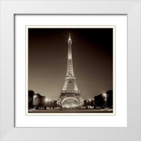 Tour Eiffel - 1 White Modern Wood Framed Art Print with Double Matting by Blaustein, Alan