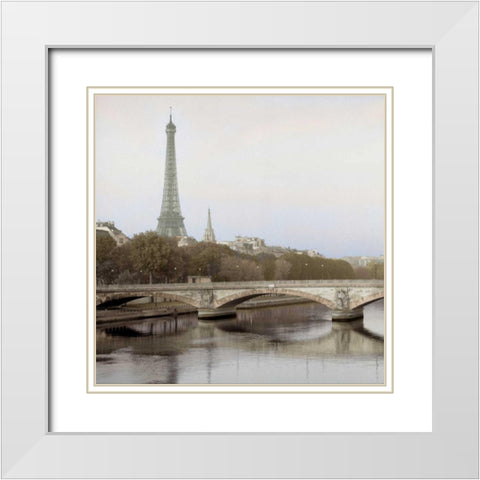 Tour Eiffel - 3 White Modern Wood Framed Art Print with Double Matting by Blaustein, Alan