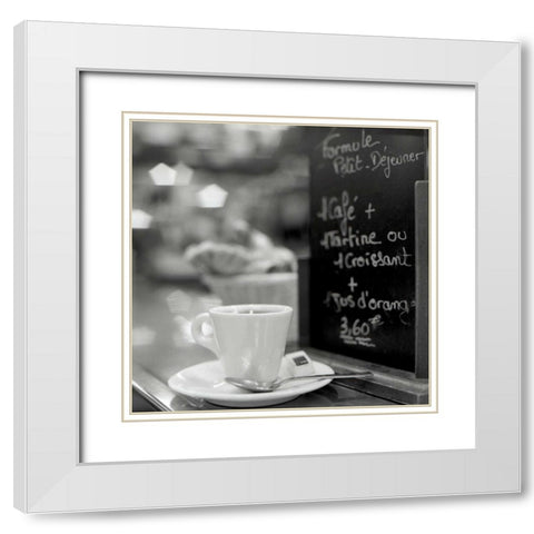 Cafe, Champs White Modern Wood Framed Art Print with Double Matting by Blaustein, Alan