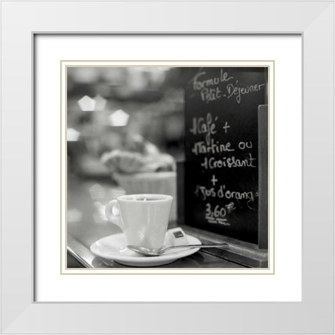Cafe, Champs White Modern Wood Framed Art Print with Double Matting by Blaustein, Alan