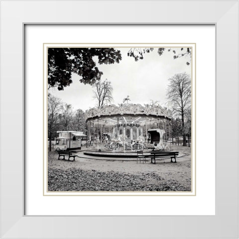 Paris - 32 White Modern Wood Framed Art Print with Double Matting by Blaustein, Alan