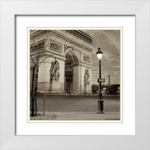 Paris - 12 White Modern Wood Framed Art Print with Double Matting by Blaustein, Alan