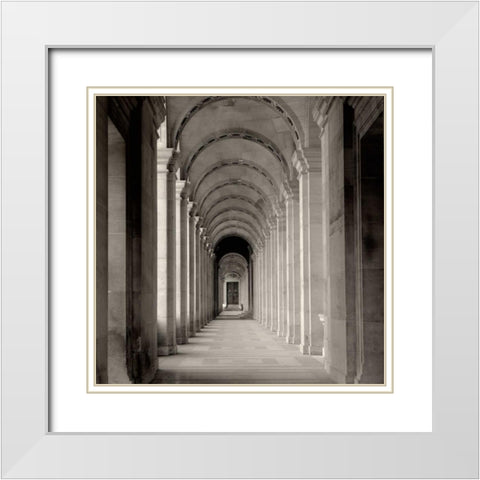 Paris - 27 White Modern Wood Framed Art Print with Double Matting by Blaustein, Alan