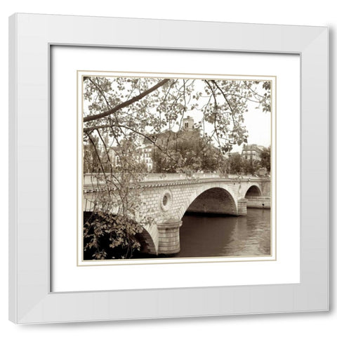 Pont Louis-Philippe, Paris White Modern Wood Framed Art Print with Double Matting by Blaustein, Alan