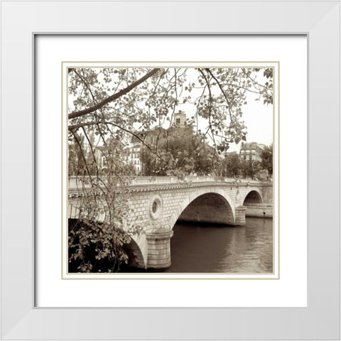 Pont Louis-Philippe, Paris White Modern Wood Framed Art Print with Double Matting by Blaustein, Alan