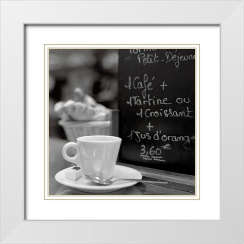 Cafe, Champs-Elysees - 31 White Modern Wood Framed Art Print with Double Matting by Blaustein, Alan
