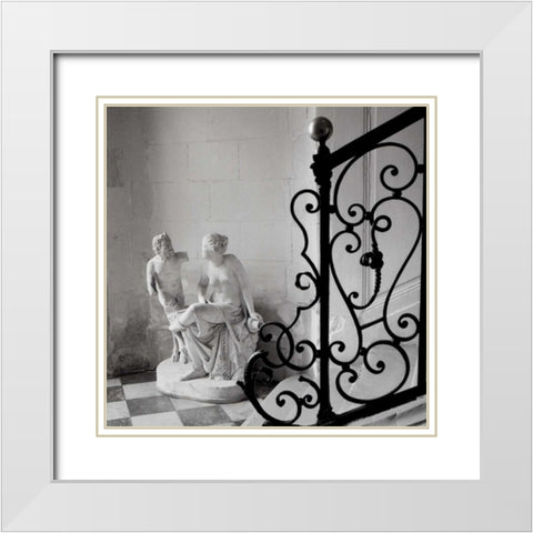 Chateau - 1 White Modern Wood Framed Art Print with Double Matting by Blaustein, Alan