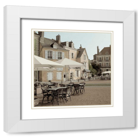 France Cafe - 2 White Modern Wood Framed Art Print with Double Matting by Blaustein, Alan