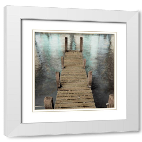 Annecy Pier White Modern Wood Framed Art Print with Double Matting by Blaustein, Alan