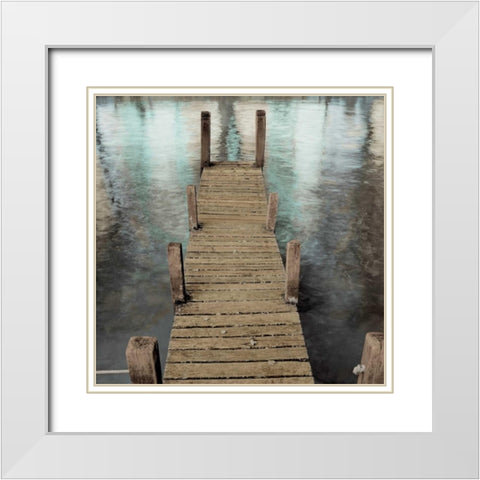 Annecy Pier White Modern Wood Framed Art Print with Double Matting by Blaustein, Alan