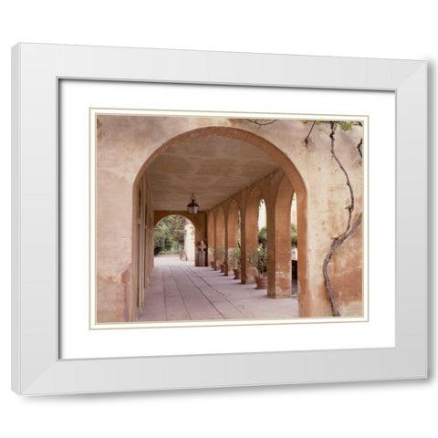 Banc de Jardin - 4 White Modern Wood Framed Art Print with Double Matting by Blaustein, Alan