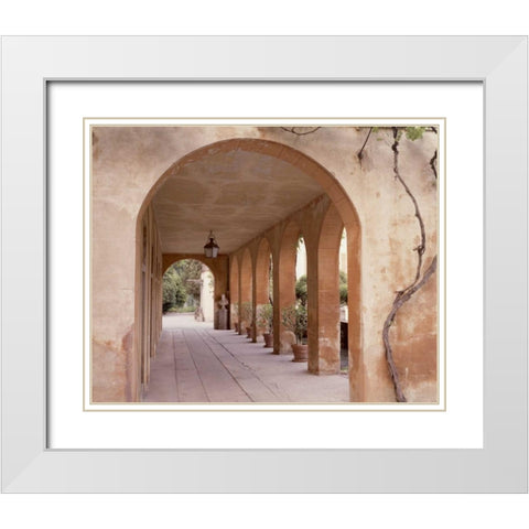 Banc de Jardin - 4 White Modern Wood Framed Art Print with Double Matting by Blaustein, Alan